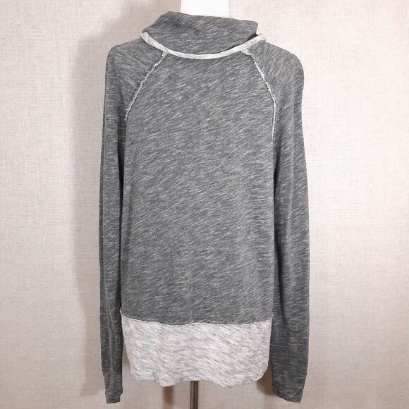 Free People FP Beach Two Body Raglan Tunic Top Sweater Cowl Neck Gray One Size - Picture 3 of 15